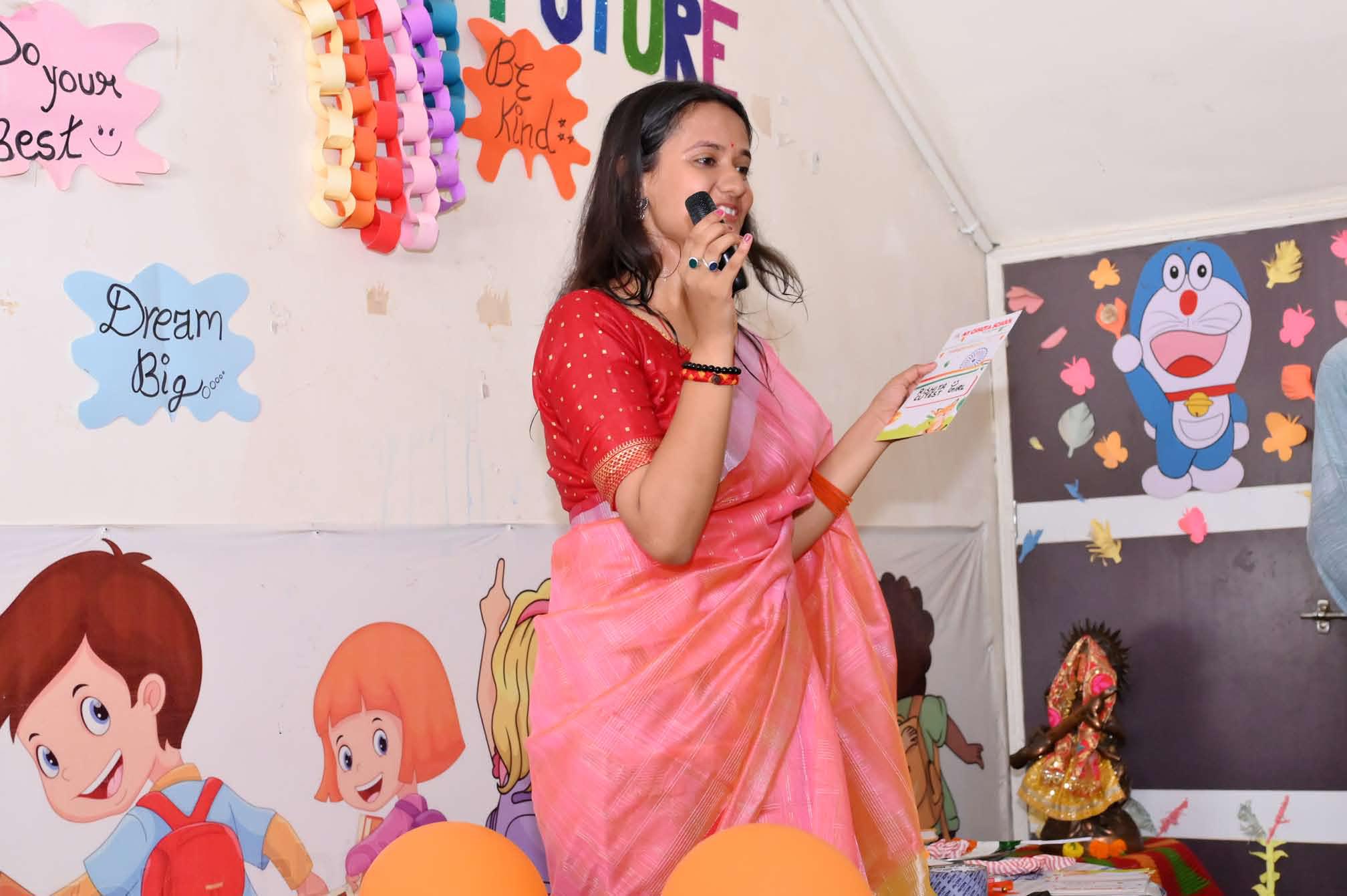 A teacher leading a classroom session