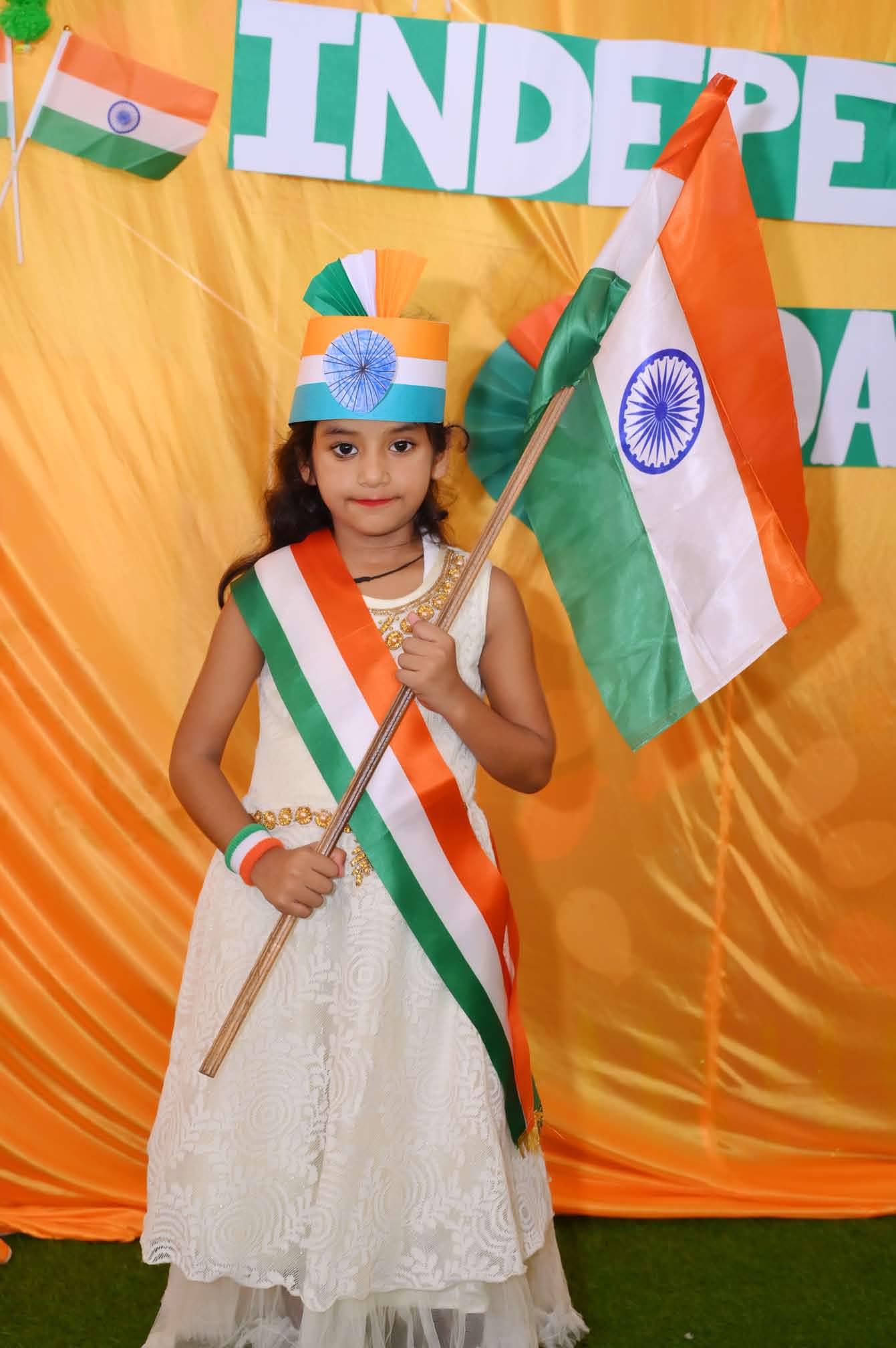 Holding the tricolour