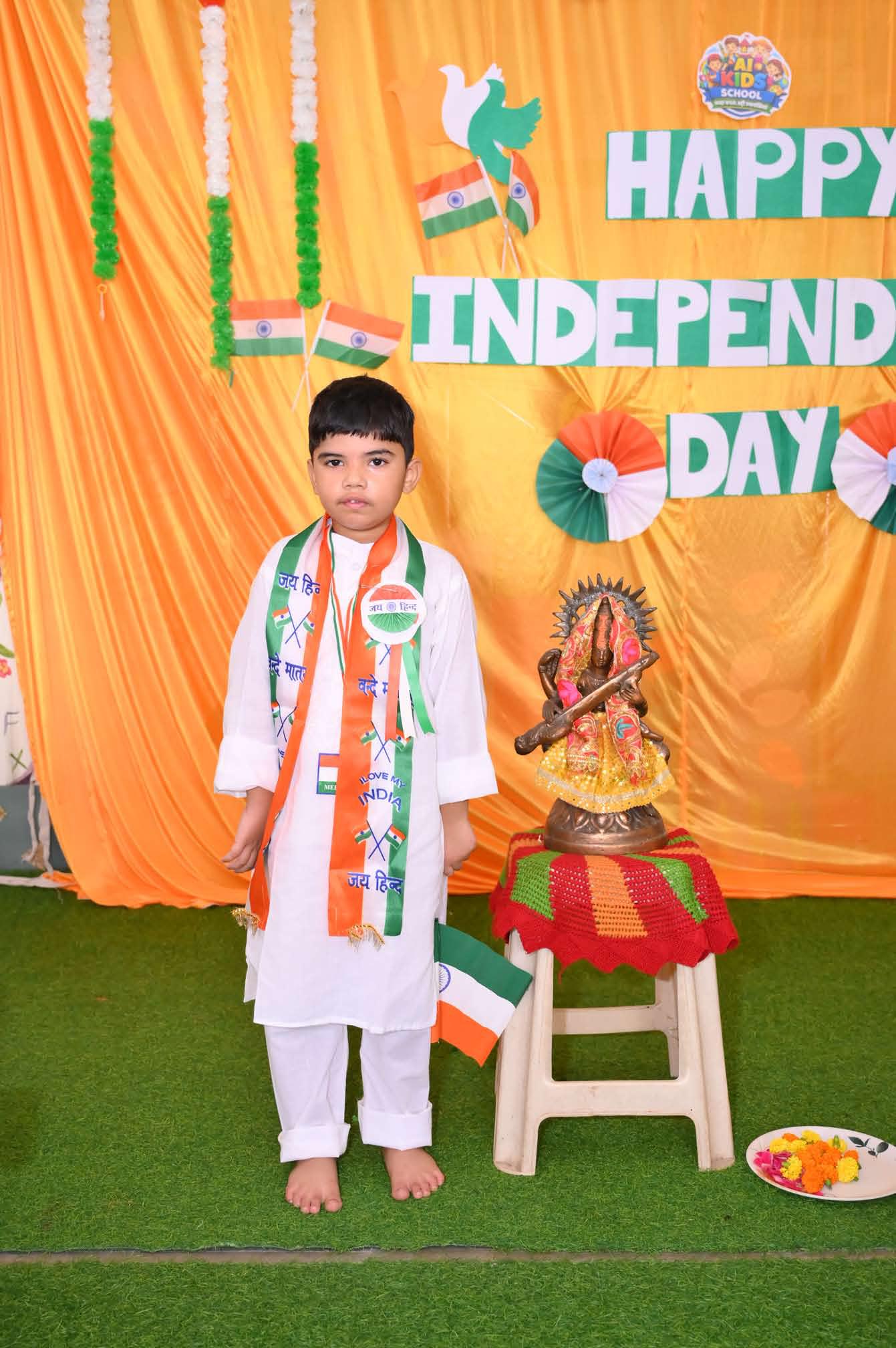A young performer in fancy dress