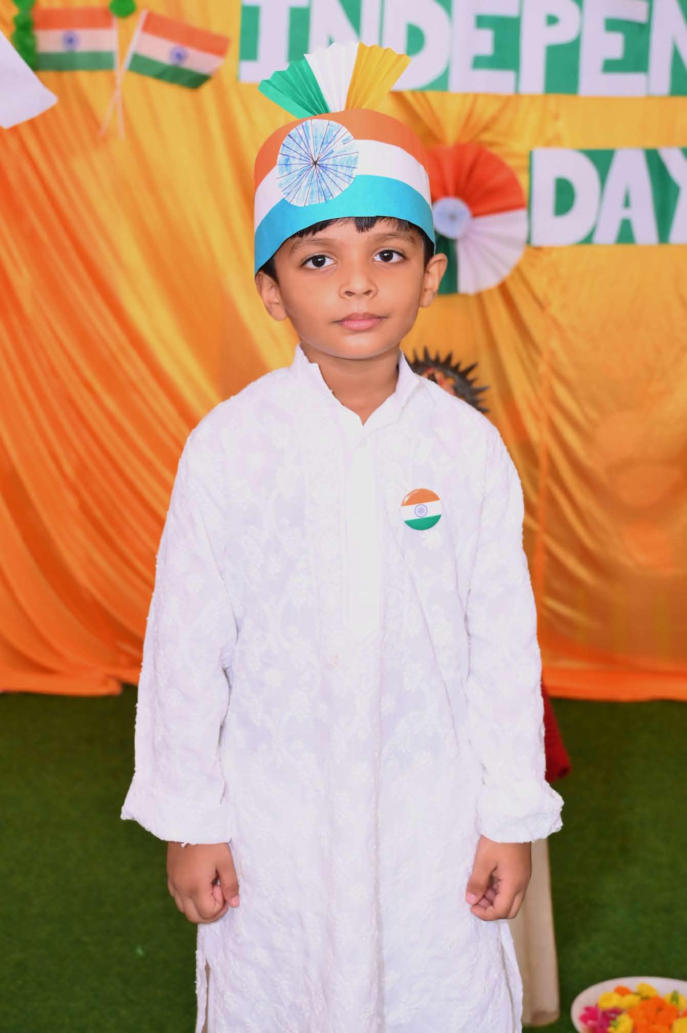 Dressed in white for the celebration