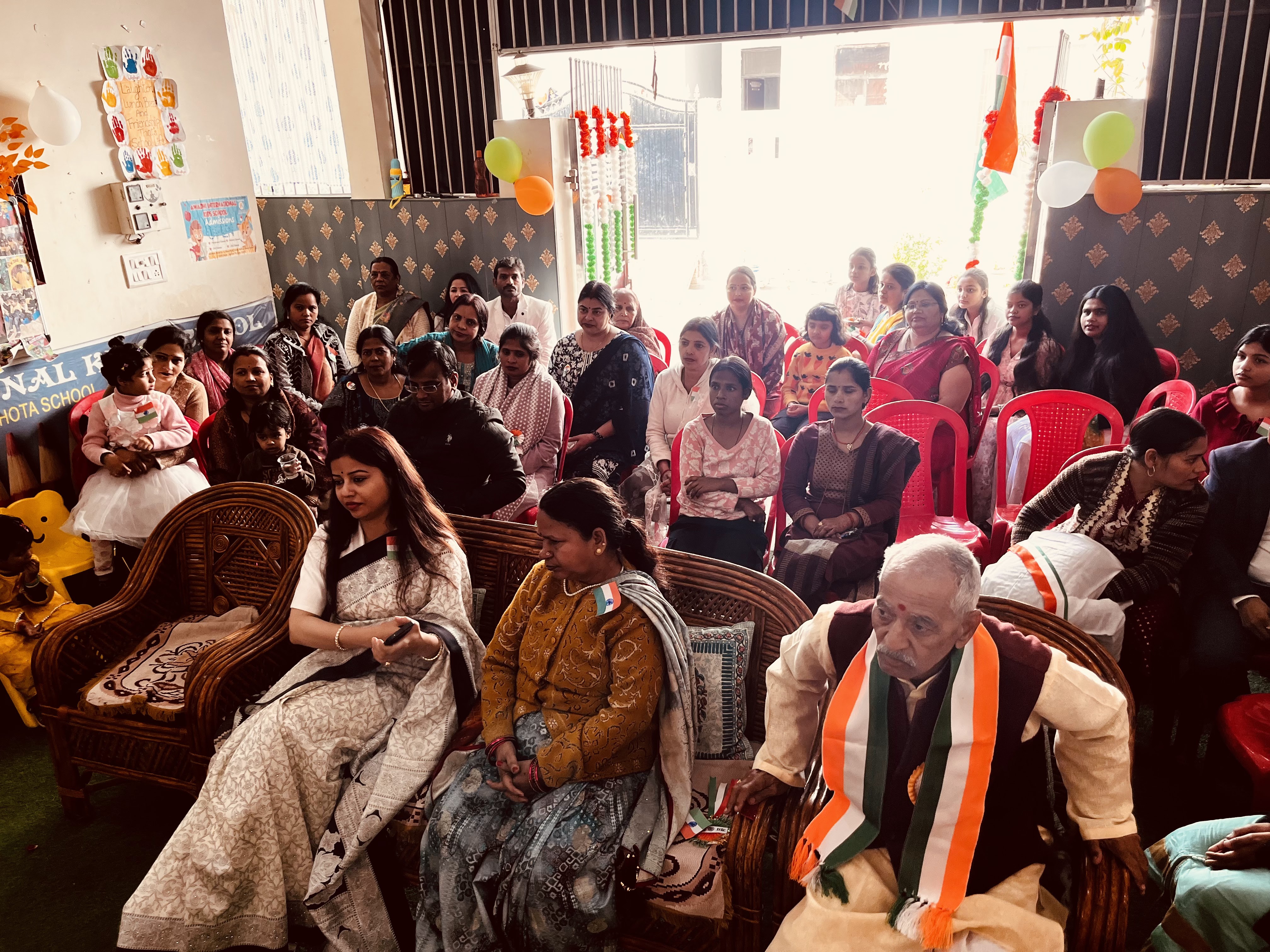 Parents and guests at a school gathering